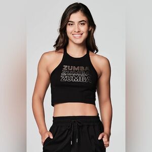 Glow With The Flow Crop Tank - Bold Black